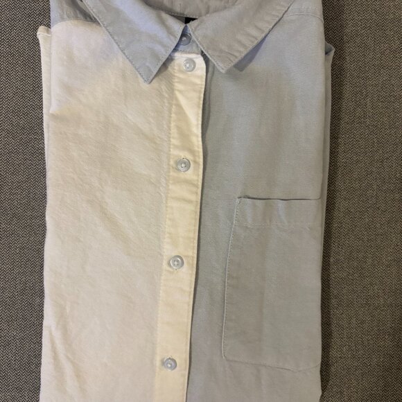 PIECES Oversized Two-Tone Shirt – Size S - Picture 7 of 7